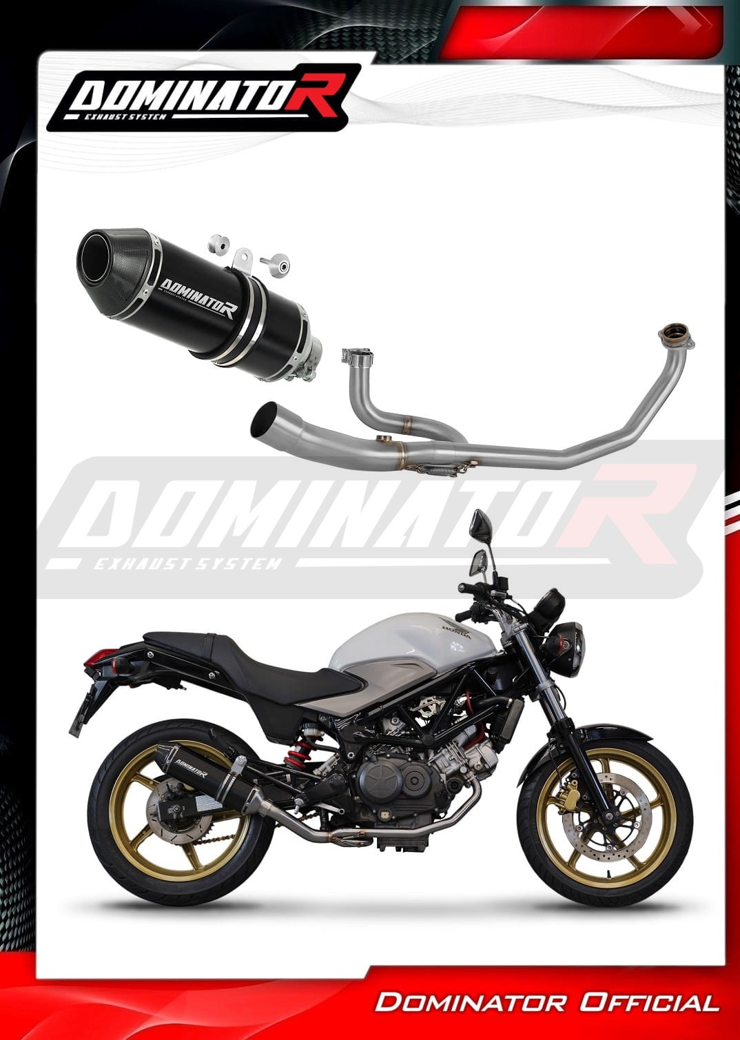 Honda VTR 250 2009 - 2015 Full Exhaust System Collector Silencer