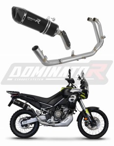 Aprilia Tuareg 660 2021 - 2023 Full Exhaust System Collector Silencer HP6 BLACK + dB killer medium