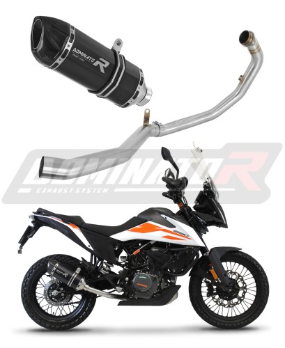KTM 390 Adventure 2020 - 2021 EXHAUST Full System Muffler Auspuff Sportauspuff Silencer Echappement Silencieux Scarico Scarichi Escape Collector Manifold Wydech Tłumik HP1 BLACK DOMINATOR x