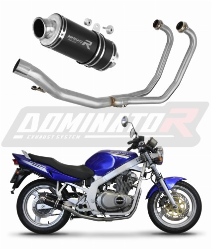 complete exhaust system with muffler DOMINATOR Full System GP1 BLACK fits to Suzuki GS 500E 1989  2009 7