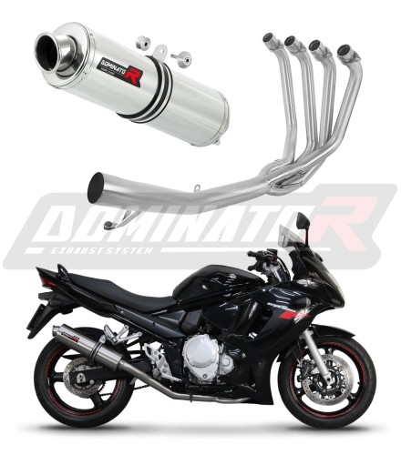 complete exhaust system with muffler DOMINATOR Full System ROUND fits to Suzuki GSXF 650 2007  2016 7
