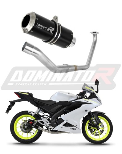 Yamaha YZF R125 2019 -2021 Full  Exhaust System  Muffler Auspuff Sportauspuff Silencer Echappement Silencieux Scarico Scarichi Escape Collector Manifold Wydech Tłumik  GP BLACK DOMINATOR x