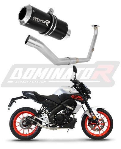 complete exhaust system with muffler DOMINATOR Full System GP BLACK fits to Yamaha MT 125 2021  2024 6