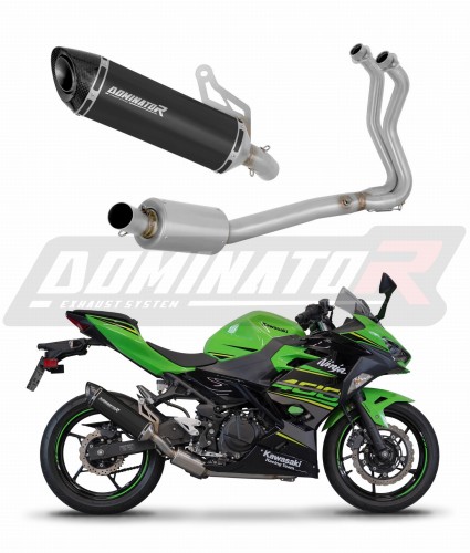 complete exhaust system with muffler DOMINATOR Full System HP8 BLACK fits to Kawasaki NINJA 400 2018  2022 7