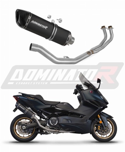 kompletny układ wydechowy z tłumikiem DOMINATOR Full System HP6 CZARNY pasujący do motocykla Yamaha XP 560 T-MAX 2020 - 2024 6