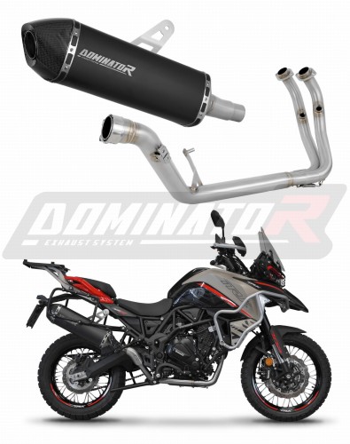 complete exhaust system with muffler DOMINATOR Full System HP7 BLACK fits to Benelli TRK 702 / TRK 702X 2023  2024 5