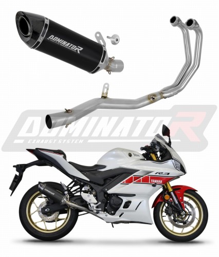 complete exhaust system with muffler DOMINATOR Full System HP8 BLACK fits to Yamaha YZFR3 2019  2024 2