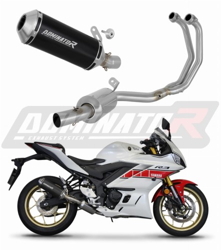 complete exhaust system with muffler DOMINATOR Full System OV G2 BLACK fits to Yamaha YZFR3 2019  2024 2