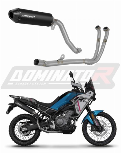 kompletny układ wydechowy z tłumikiem DOMINATOR Full System MX2 CZARNY pasujący do motocykla CF MOTO 450 MT 2024