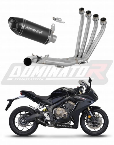 kompletny układ wydechowy z tłumikiem DOMINATOR Full System HP8 CZARNY pasujący do motocykla Honda CB 650 R 2019 - 2023