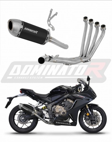 complete exhaust system with muffler DOMINATOR Full System S6 BLACK fits to Honda CBR 650 R 2019  2023