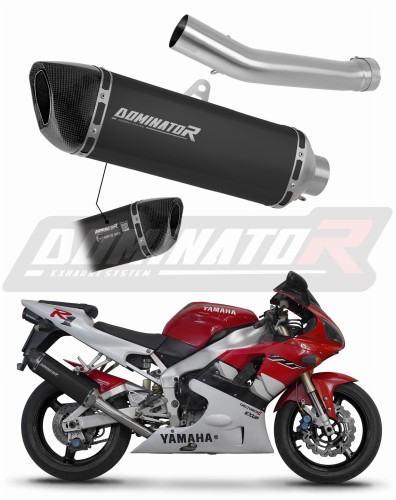 exhaust muffler DOMINATOR homologated road legal HP6 BLACK fits to Yamaha YZF R1 1000 RN01 1998  1999