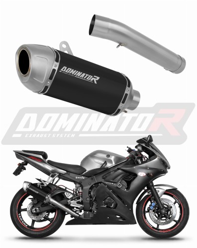 Yamaha YZF R6 2003 2005 Motorcycle Muffler Auspuff Sportauspuff Silencer Echappement Silencieux Scarico Scarichi Escape Wydech Tłumik S6 Shorty BLACK Dominator Exhaust System x