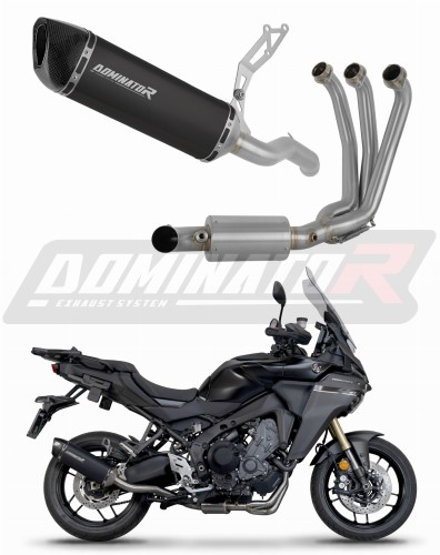 kompletny układ wydechowy z tłumikiem DOMINATOR Full System HP6 CZARNY EX pasujący do motocykla Yamaha Tracer 9 / GT 2025 - 2026