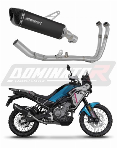 CF MOTO 450 MT 2025 Collector Manifold Full Exhaust System Muffler Auspuff Sportauspuff Silencer Echappement Silencieux Scarico Scarichi Escape Wydech Tłumik HP6 BLACK Dominator Exhaust System