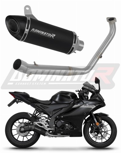 complete exhaust system with muffler DOMINATOR Full System HP8 BLACK fits to Yamaha YZF R125 2021  2024