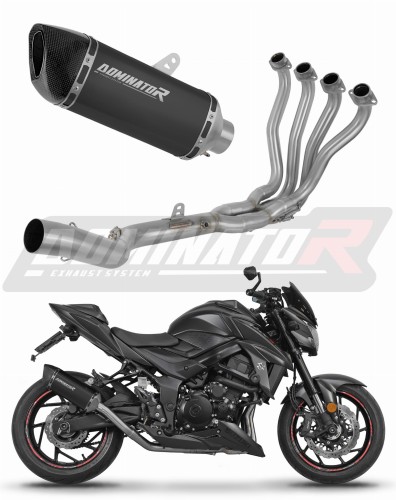 kompletny układ wydechowy z tłumikiem DOMINATOR Full System HP6 CZARNY pasujący do motocykla Suzuki GSX-S 750 2017 - 2020