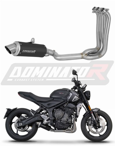 kompletny układ wydechowy z tłumikiem DOMINATOR Full System GPF CZARNY pasujący do motocykla Triumph Trident 660 2021 - 2024