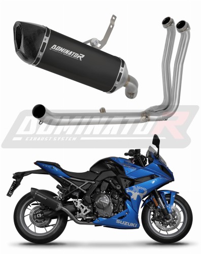kompletny układ wydechowy z tłumikiem DOMINATOR Full System HP6 CZARNY pasujący do motocykla Suzuki GSX-8R / 8S 2023 - 2025