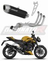 Triumph Street Triple 765 RS 2024 2025 Full System Motorcycle Muffler Auspuff Sportauspuff Silencer Echappement Silencieux Scarico Scarichi Escape Wydech Tłumik S6 Black Noir Negro Nero Dominator Exhaust System x