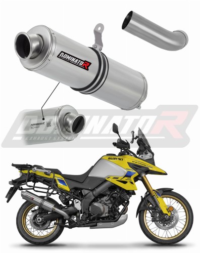 exhaust muffler DOMINATOR homologated road legal ROUND fits to Suzuki VStrom 1050 DE 2023  2025