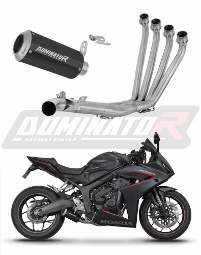 complete exhaust system with muffler DOMINATOR Full System GP BLACK fits to Honda CBR 650 R / EClutch 2024  2025 6