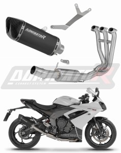 Triumph Daytona 660 2024 - 2026 Full Exhaust System Collector Silencer HP6 BLACK + dB killer