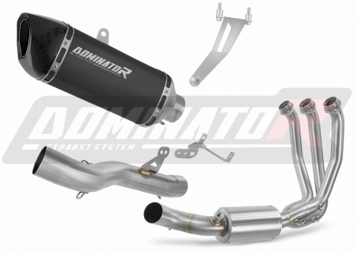 kompletny układ wydechowy z tłumikiem DOMINATOR Full System HP6 CZARNY pasujący do motocykla CF MOTO 675 NK 2024 - 2026