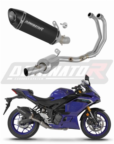 complete exhaust system with muffler DOMINATOR Full System HP8 BLACK fits to Yamaha YZFR3 2025  2026