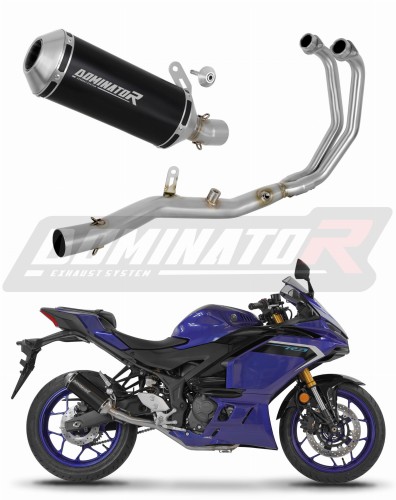 kompletny układ wydechowy z tłumikiem DOMINATOR Full System OV G2 CZARNY pasujący do motocykla Yamaha YZF-R3 2025 - 2026