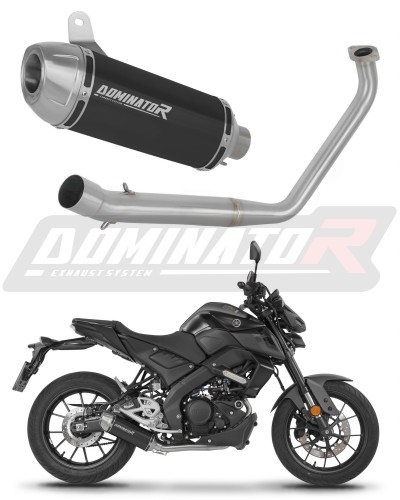 kompletny układ wydechowy z tłumikiem DOMINATOR Full System S3 CZARNY pasujący do motocykla Yamaha MT 125 2020