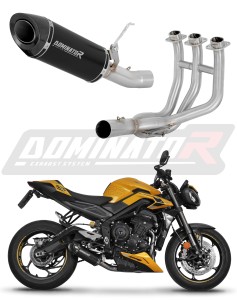 Triumph STREET TRIPLE 765 S / R / RS 2023 - 2024 Full Exhaust System Collector Silencer HP8 BLACK + dB killer