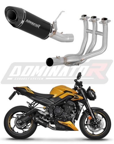 complete exhaust system with muffler DOMINATOR Full System HP8 BLACK fits to Triumph STREET TRIPLE 765 S / R / RS 2023  2024 4