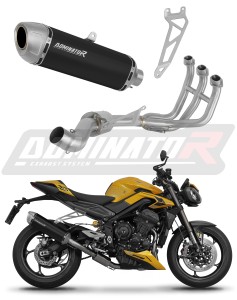 Triumph STREET TRIPLE 765 S / R / RS 2023 - 2024 Full Exhaust System Collector Silencer S6 BLACK + dB killer