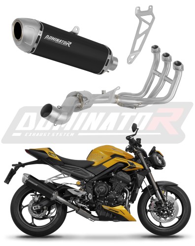 kompletny układ wydechowy z tłumikiem DOMINATOR Full System S6 CZARNY pasujący do motocykla Triumph Street Triple 765 RS 2024 - 2025 5