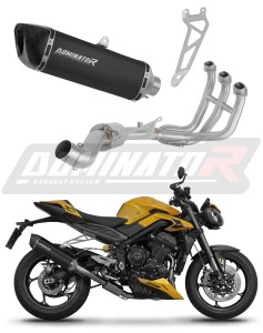 Triumph Street Triple 765 RS 2024 - 2025 Full Exhaust System Collector Silencer HP6 BLACK + dB killer