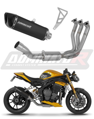 kompletny układ wydechowy z tłumikiem DOMINATOR Full System HP6 CZARNY pasujący do motocykla Triumph Speed Triple 1200 RS / RR 2021 - 2024